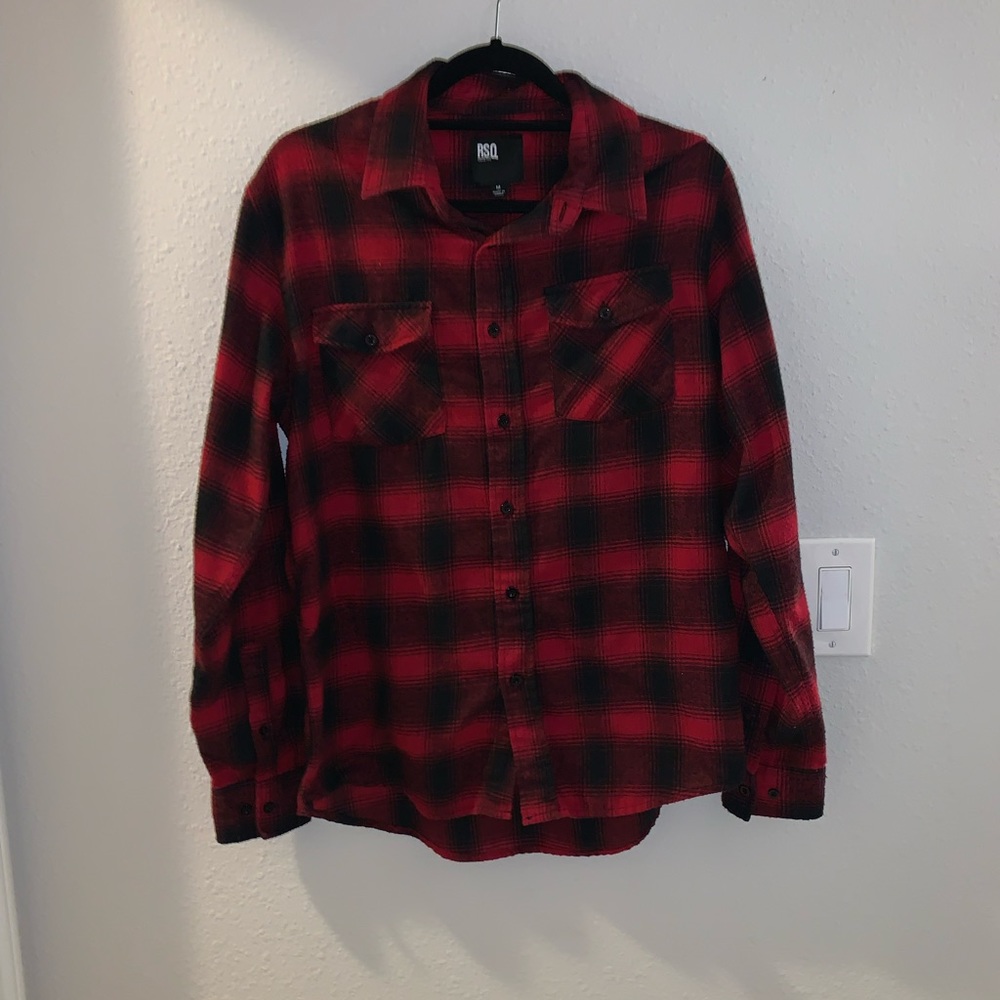 Red and black RSQ Collective flannel, size Mens medium